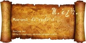 Marosi Árpád névjegykártya