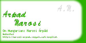 arpad marosi business card